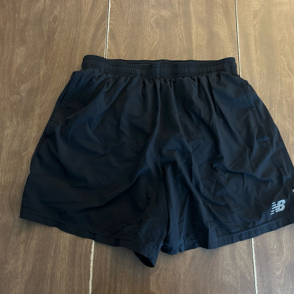 Black, Medium, New Balance running shorts with build in underwear